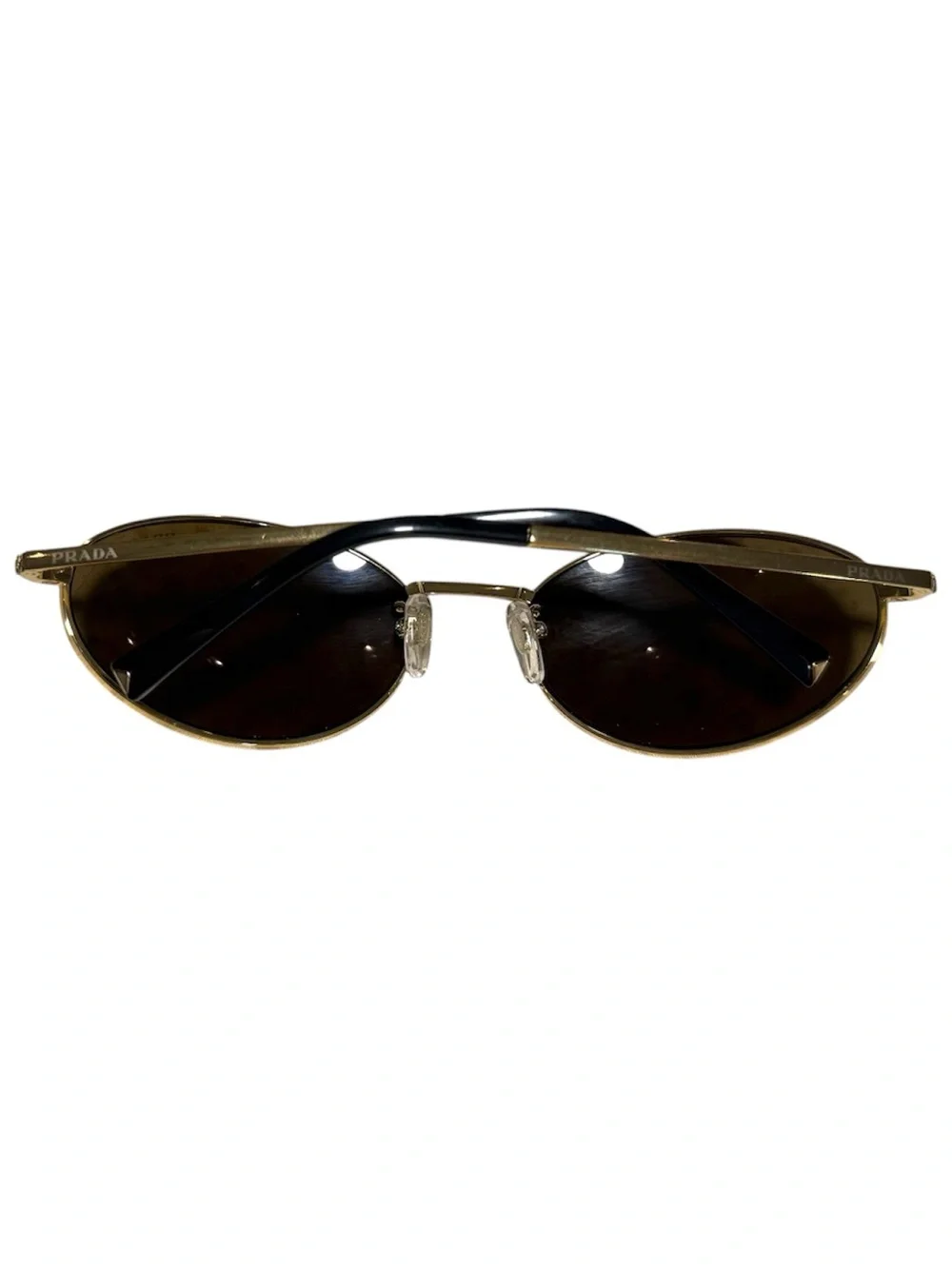 Prada PR A59S Women’s Gold Oval Sunglasses